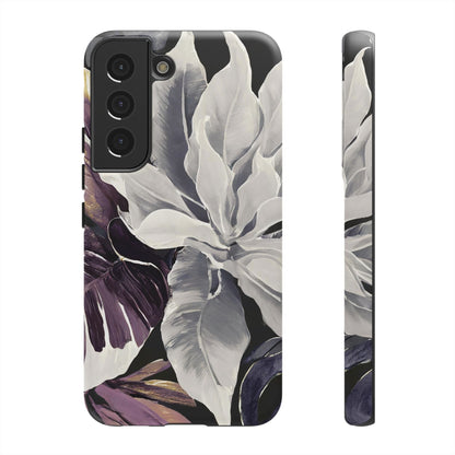 White & Plum Floral Tough Phone Case