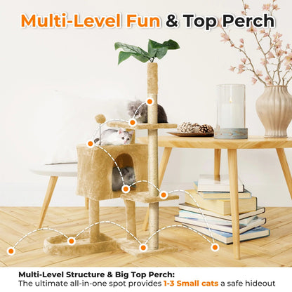 Cat Tree with Scratching Posts Plush Perch Stand