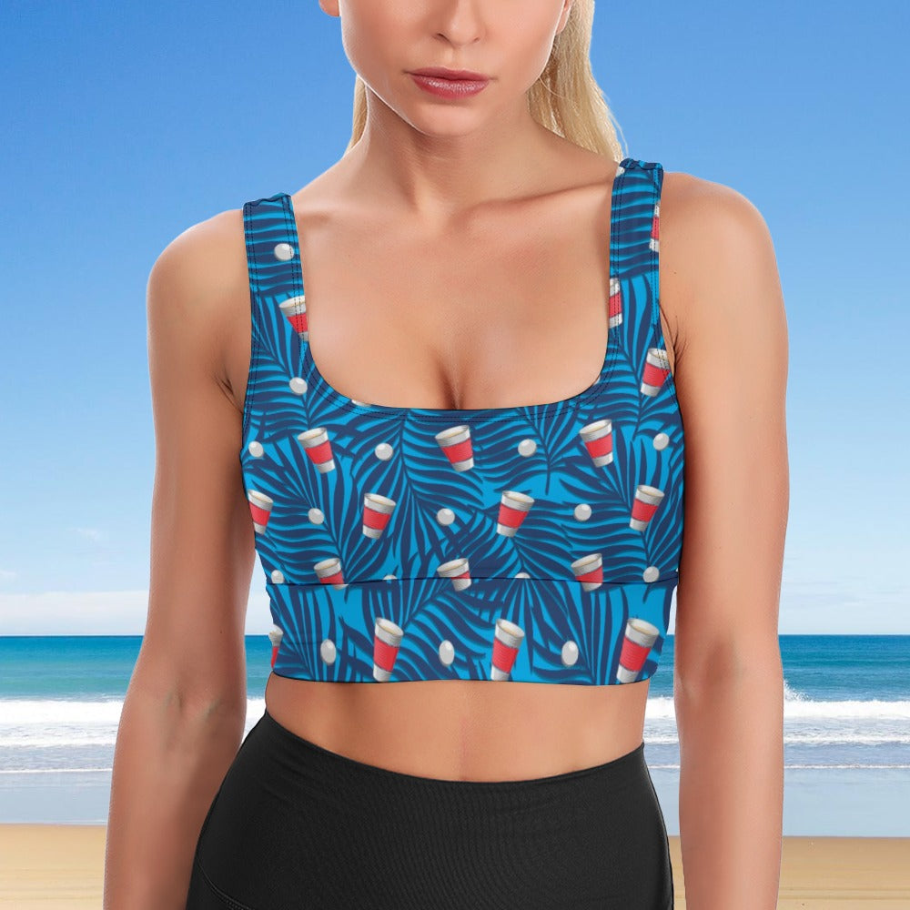 Beer Pong Champion Longline Bra Top