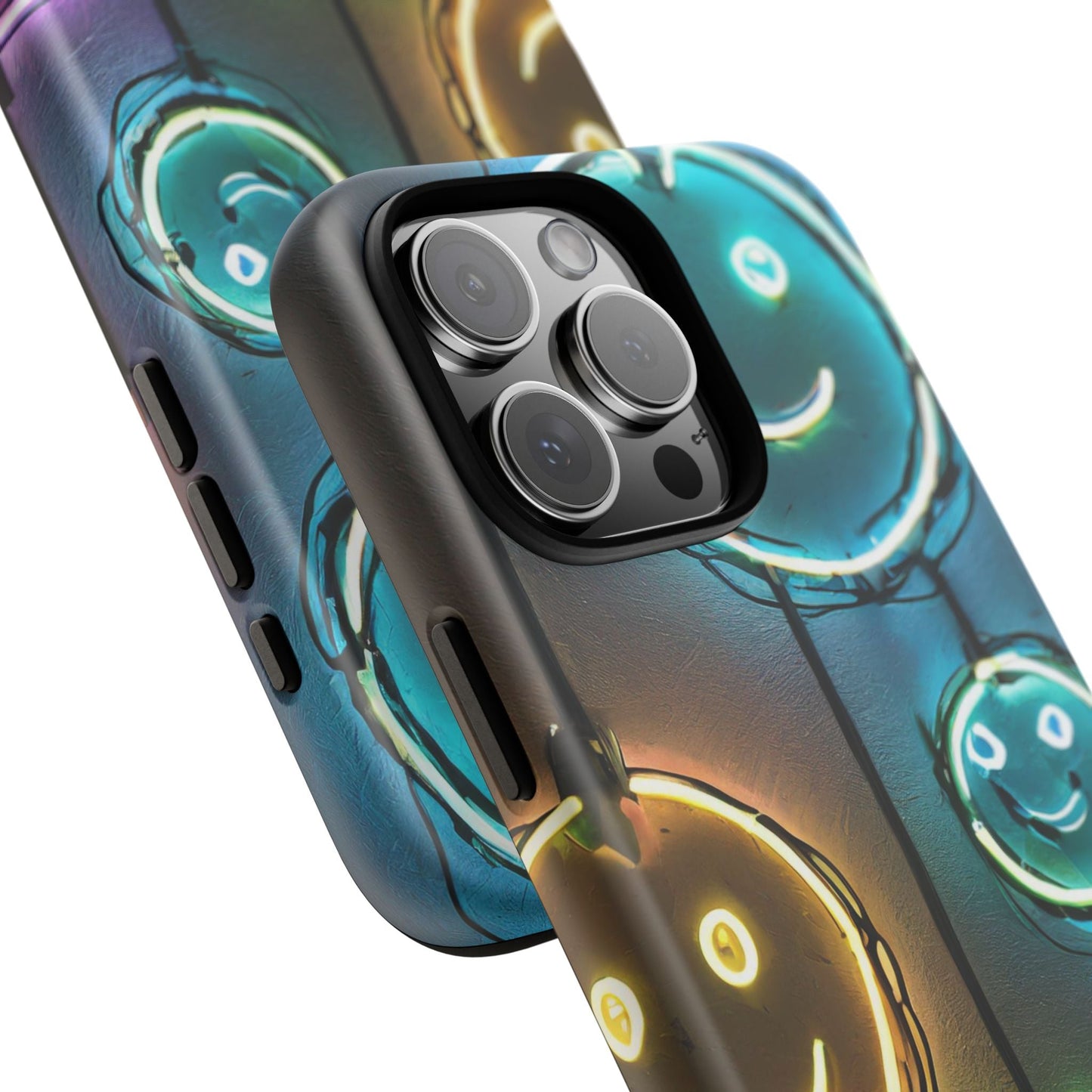 Colorful Neon Smiley Face Phone Case - Tough & Stylish Protection