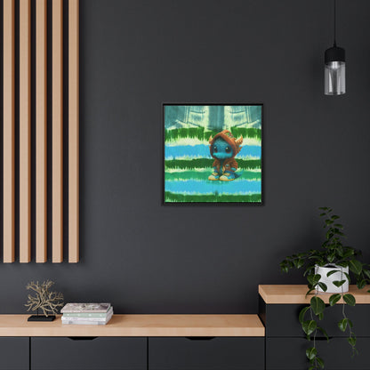 Baby Dragon Jam Aqua Matte Canvas with Black Frame