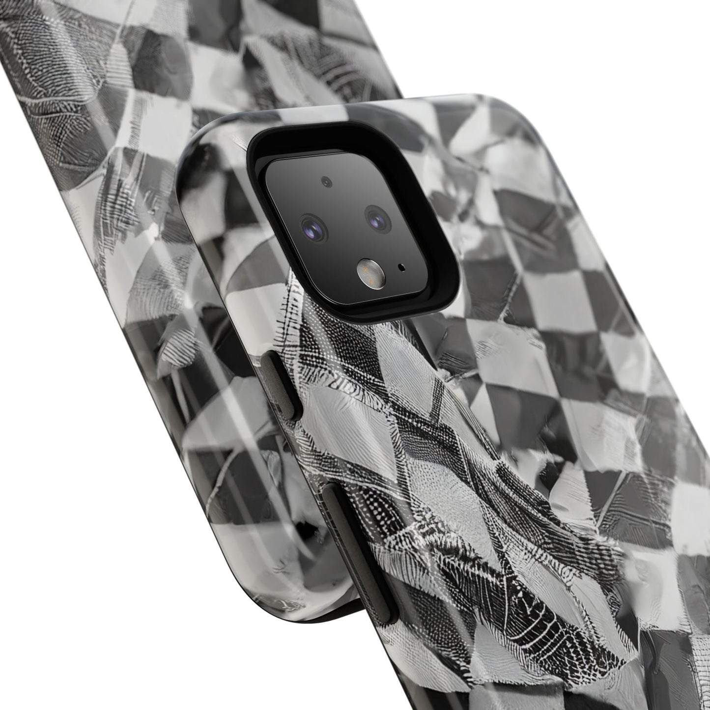 Abstract Checker Print Tough Phone Case