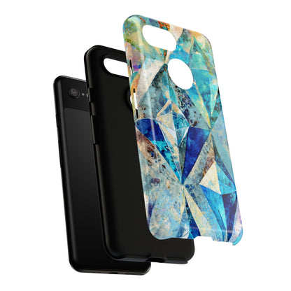 Diamond Blue Abstract Tough Phone Case