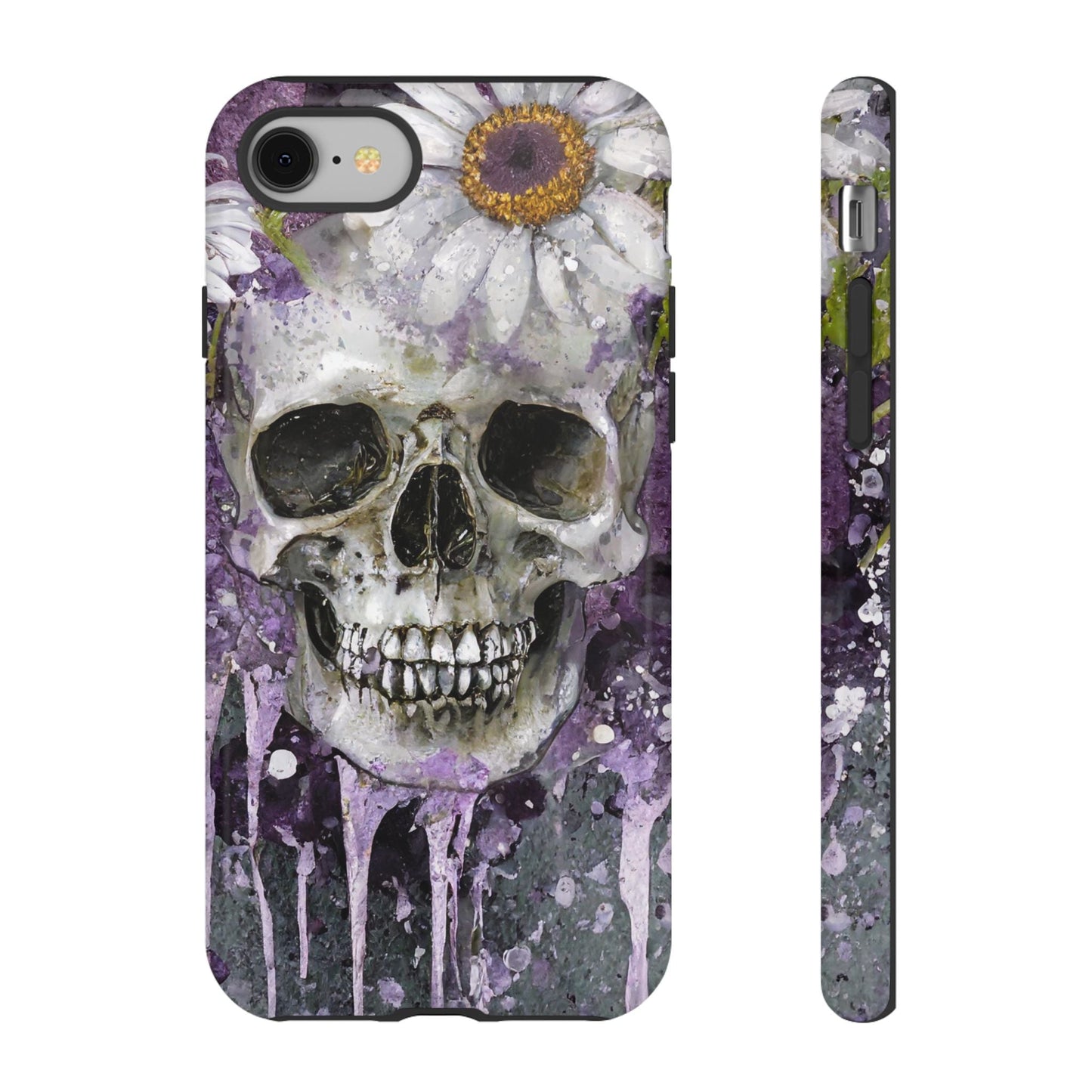 Plum Skull and Daisy Tough Phone Case