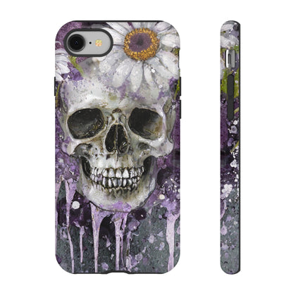 Plum Skull and Daisy Tough Phone Case
