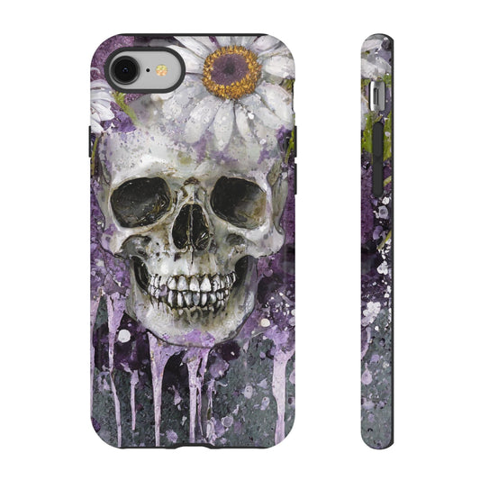 Plum Skull and Daisy Tough Phone Case