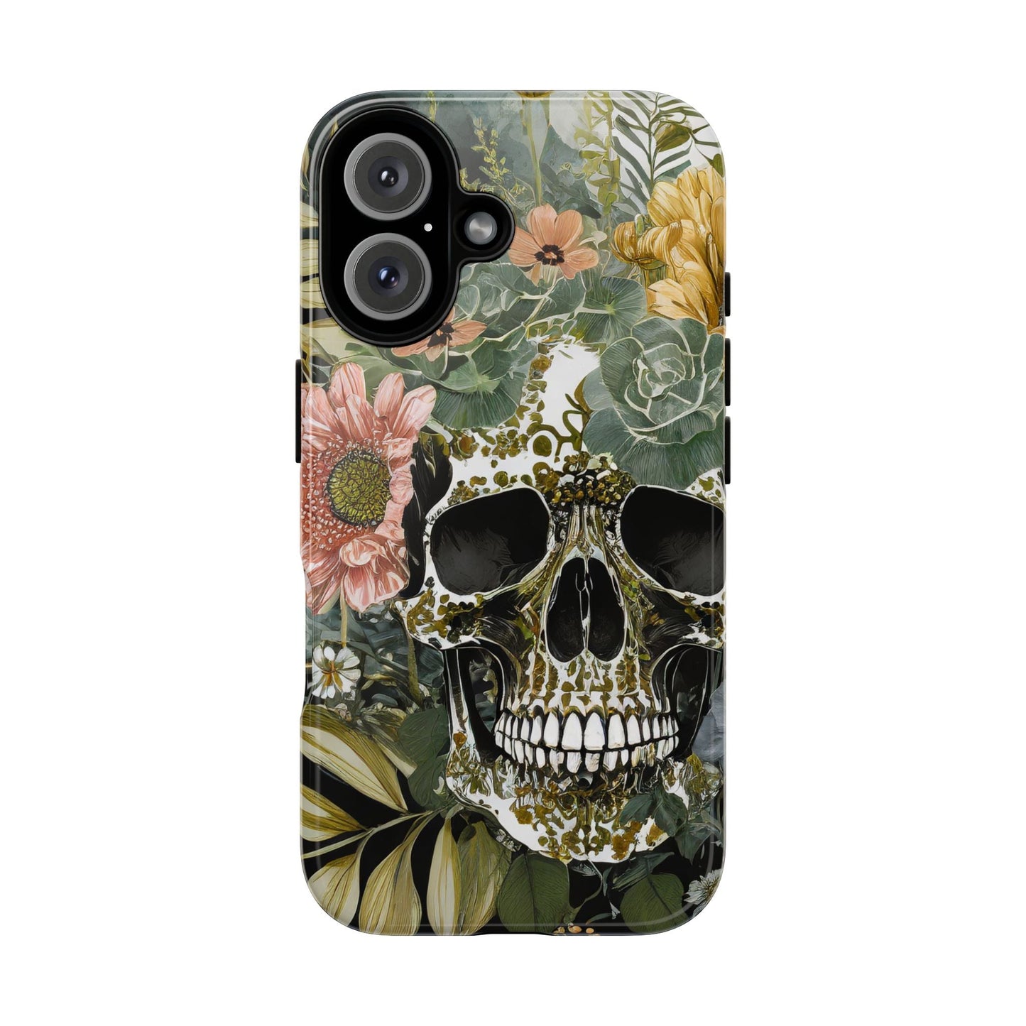 Floral Skull Tough Phone Case