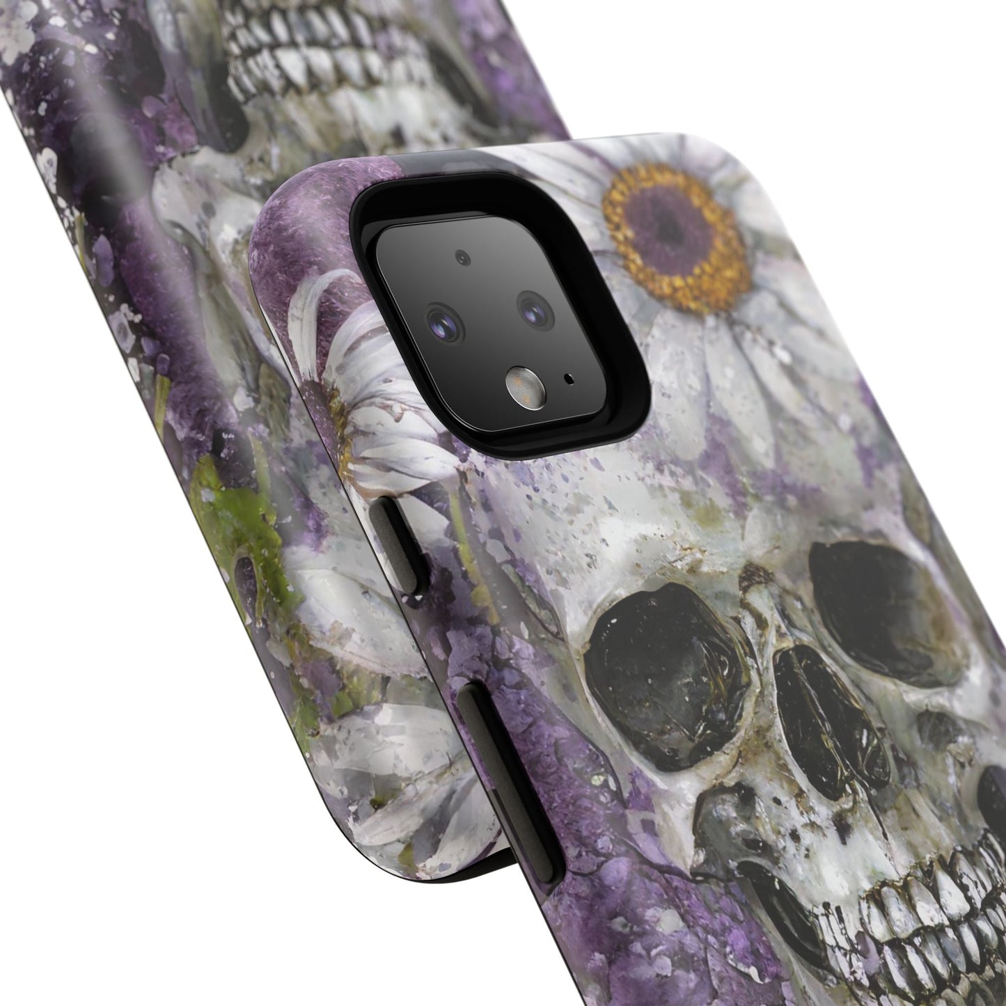 Plum Skull and Daisy Tough Phone Case