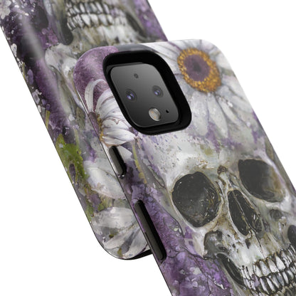 Plum Skull and Daisy Tough Phone Case