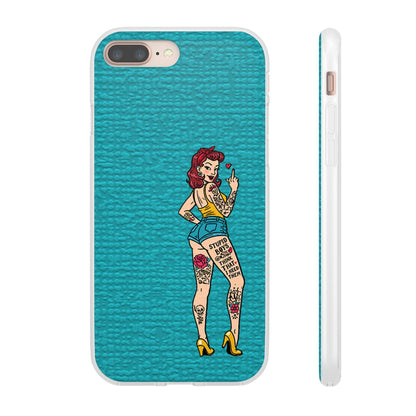 Sassy Pin-Up Stupid Boys Teal Flexi Phone Case