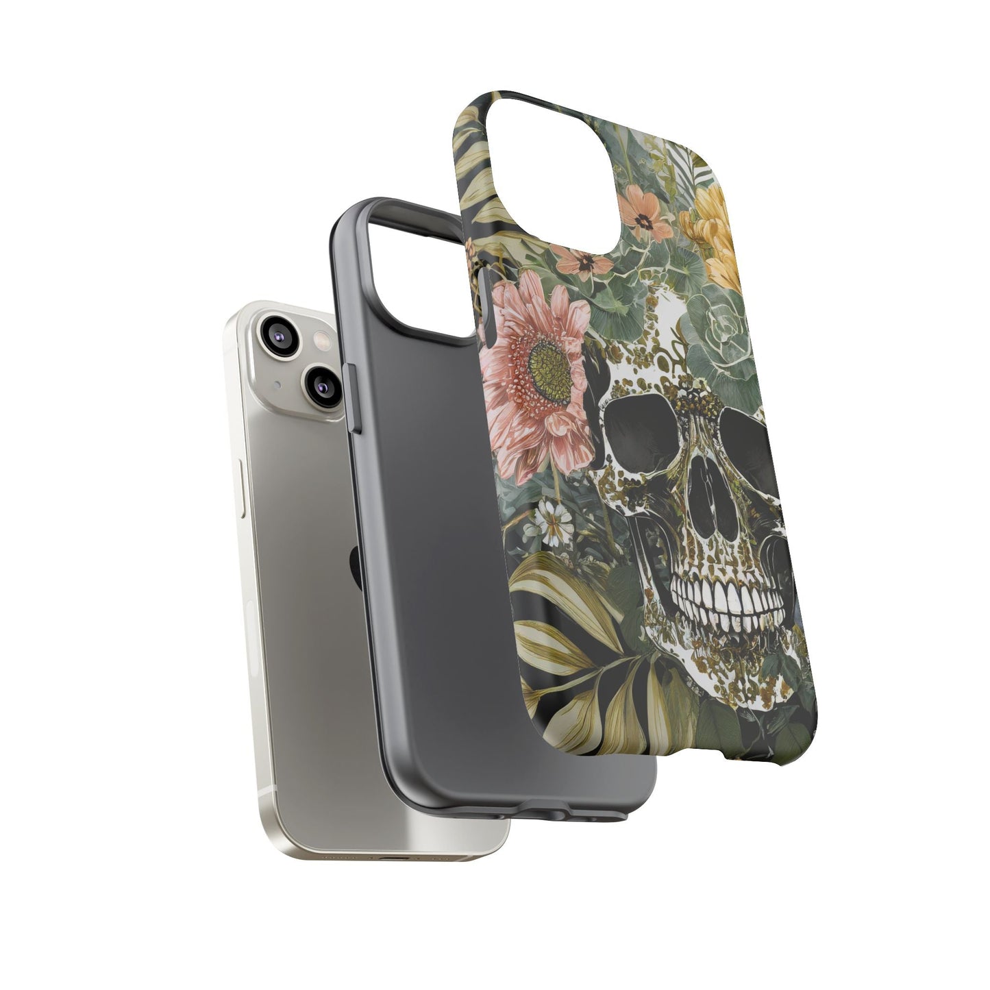 Floral Skull Tough Phone Case