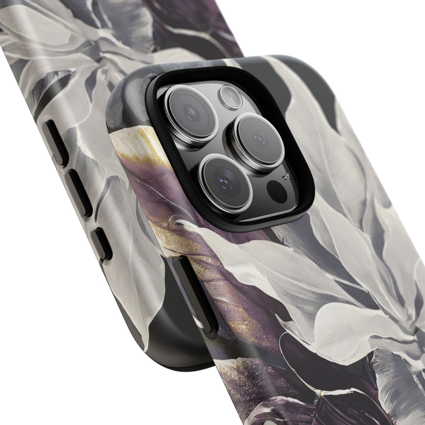 White & Plum Floral Tough Phone Case