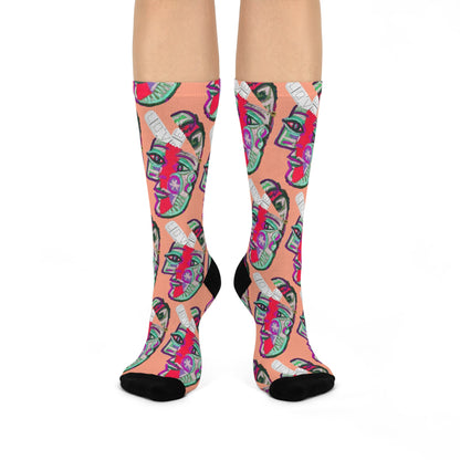 LOVE PILL Cushioned Crew Socks Peach Whip