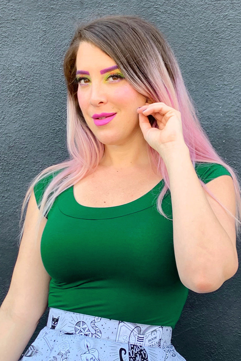 Retro Boat Neck Top in Kelly Green - Triathlete Store