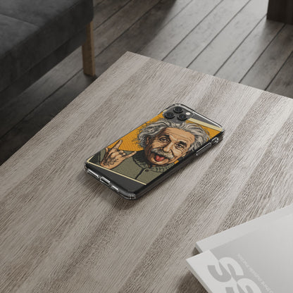 Edgy Einstein Clear Phone Cases