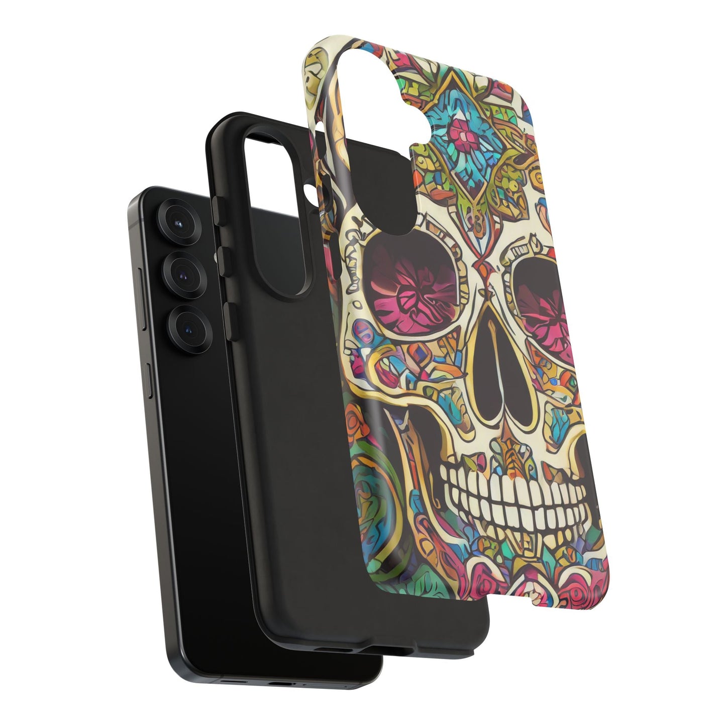 Colorful Sugar Skull Tough Phone Case