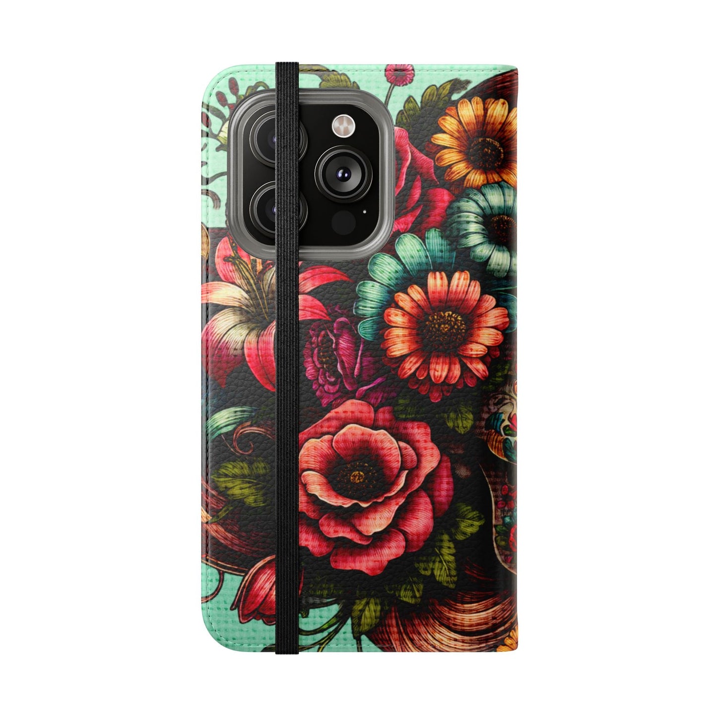 Sugar Skull Flip Wallet Phone Case