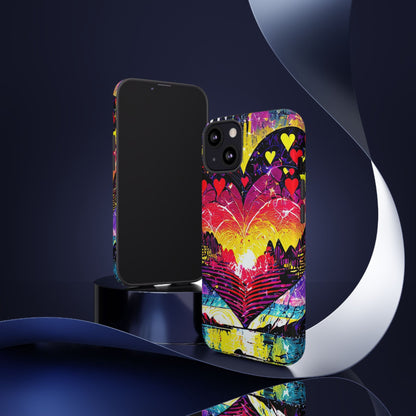 Vibrant Heart Sunset Tough Phone Case