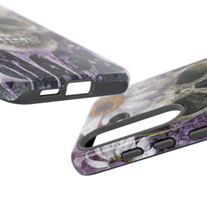 Plum Skull and Daisy Tough Phone Case