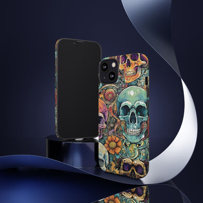 Artistic Skull Collage Tough Phone Case