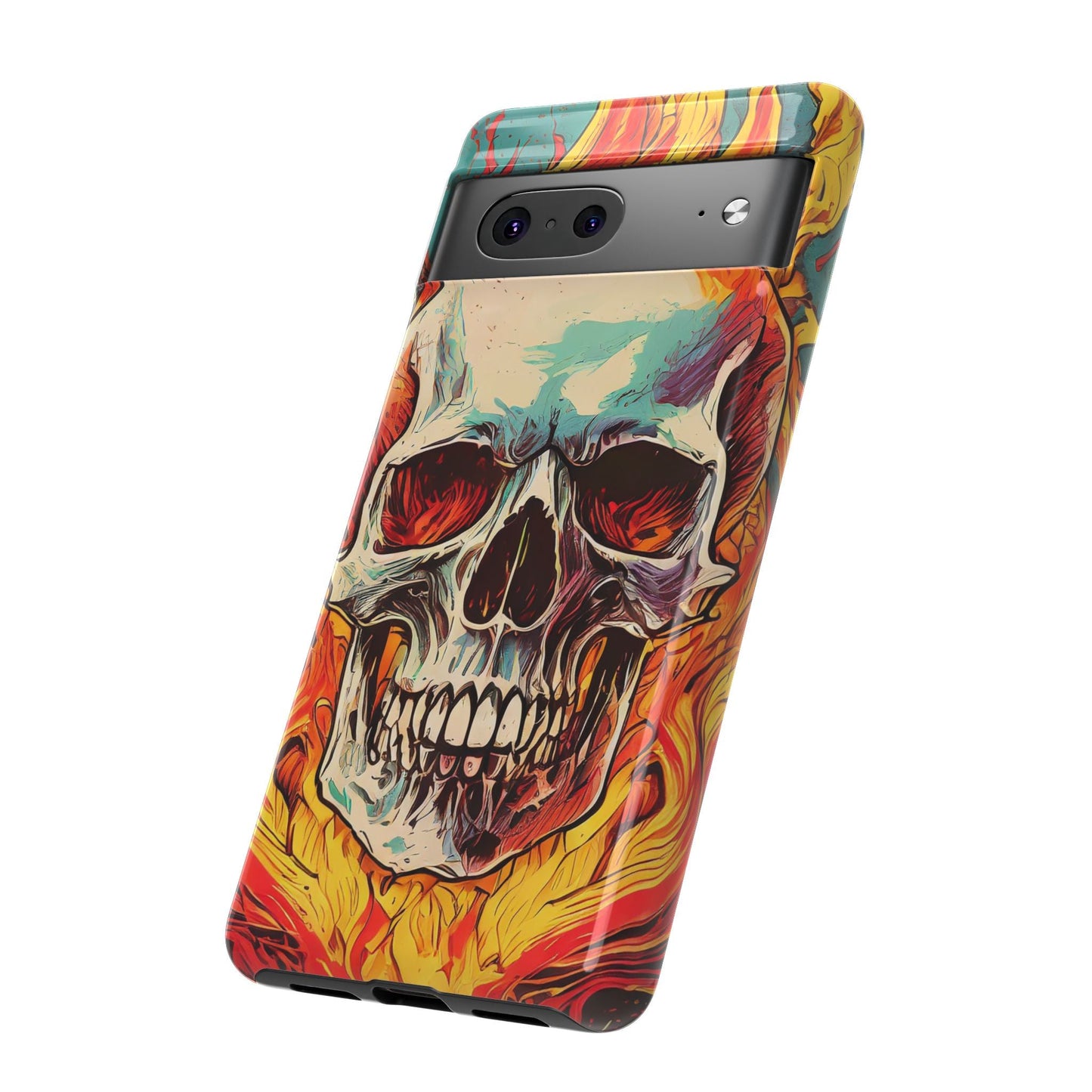 Flaming Skull Tough Phone Case