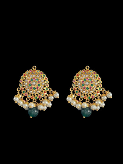 DNS53 Navratan Jadau necklace set ( READY TO SHIP )