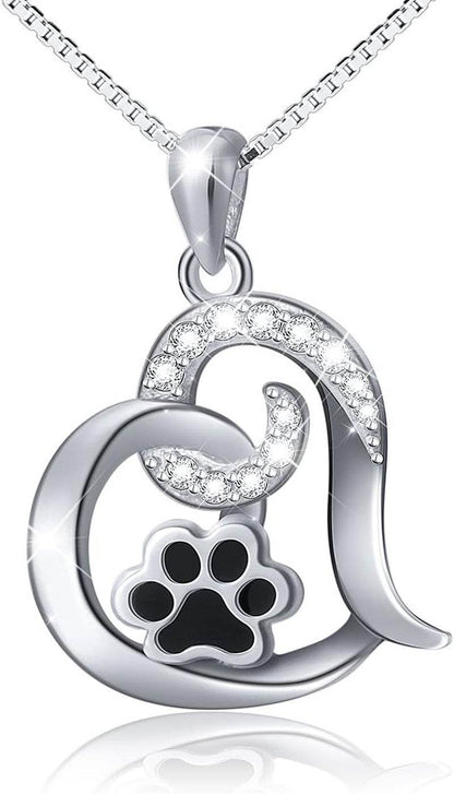 Always in My Heart Paw Print Necklace – Pet Memorial Gift
