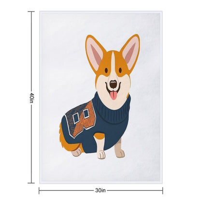 Bucknell Corgi Throw Blanket