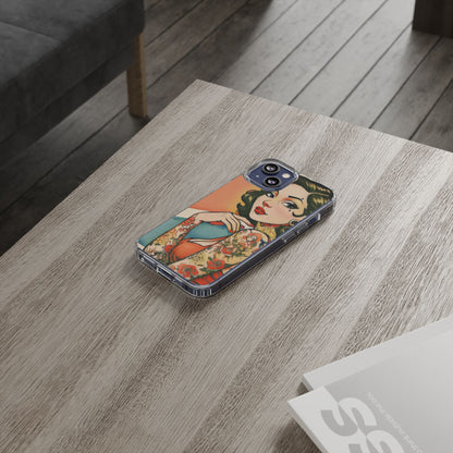 Retro Pin Up Clear Phone Case