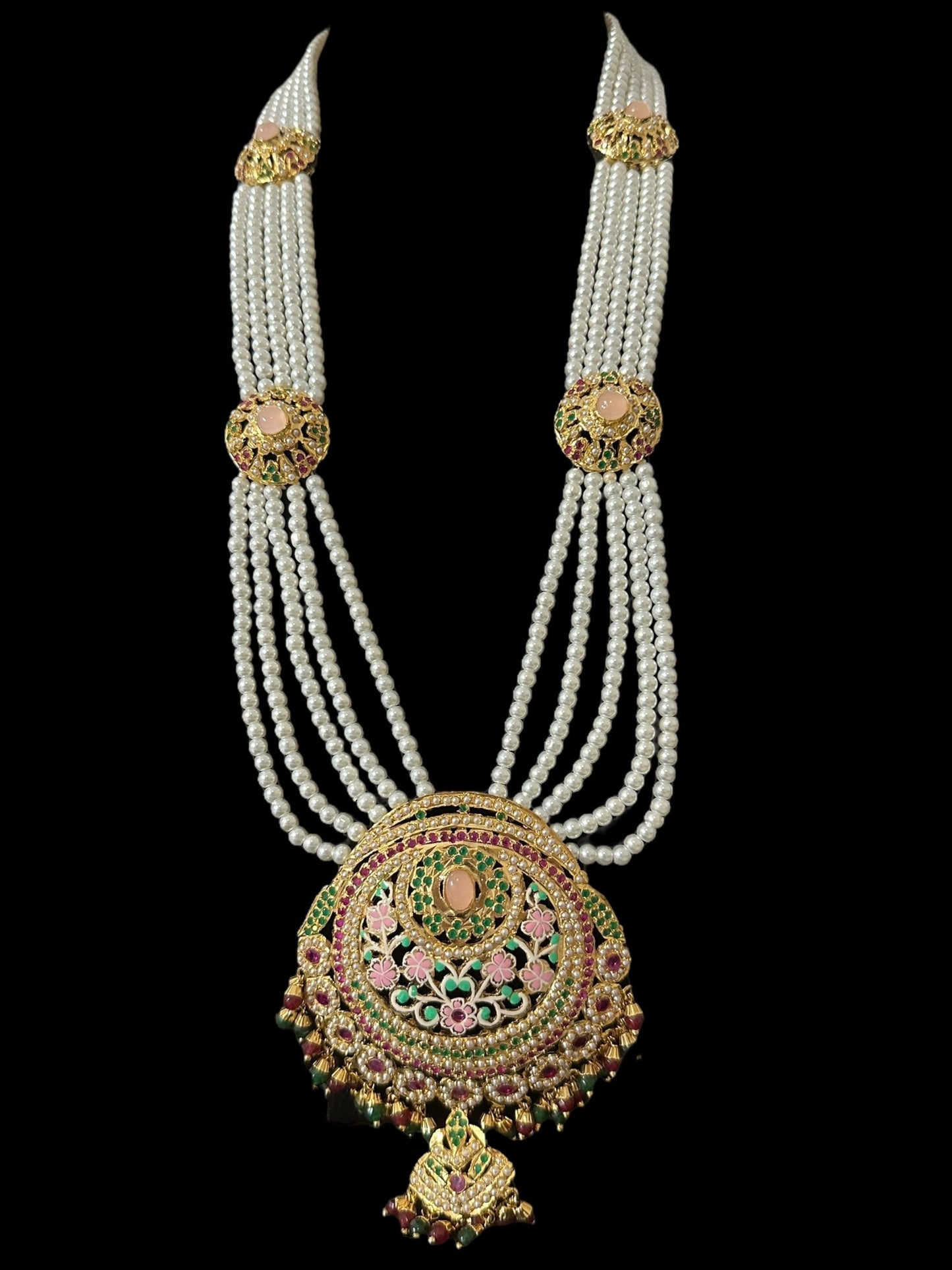 DLN126 Arshi jadau meena long Rani haar - Multicolor ( SHIPS IN 4 WEEKS )