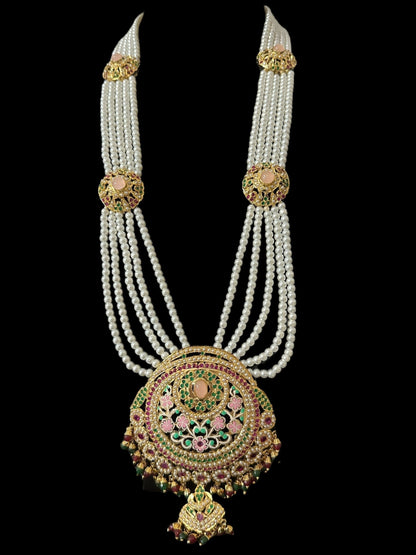 DLN126 Arshi jadau meena long Rani haar - Multicolor ( SHIPS IN 4 WEEKS )