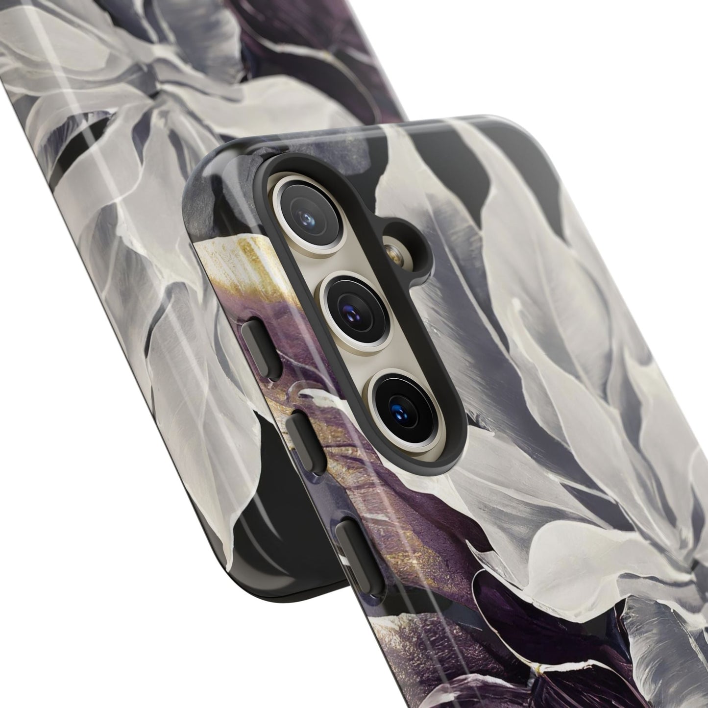 White & Plum Floral Tough Phone Case