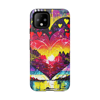 Vibrant Heart Sunset Tough Phone Case