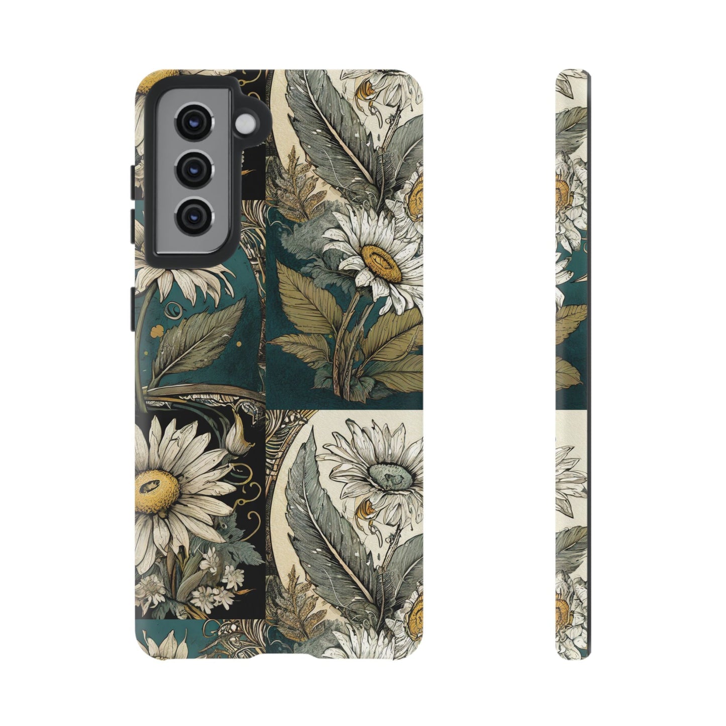 Abstract Teal Daisy Tough Phone Case