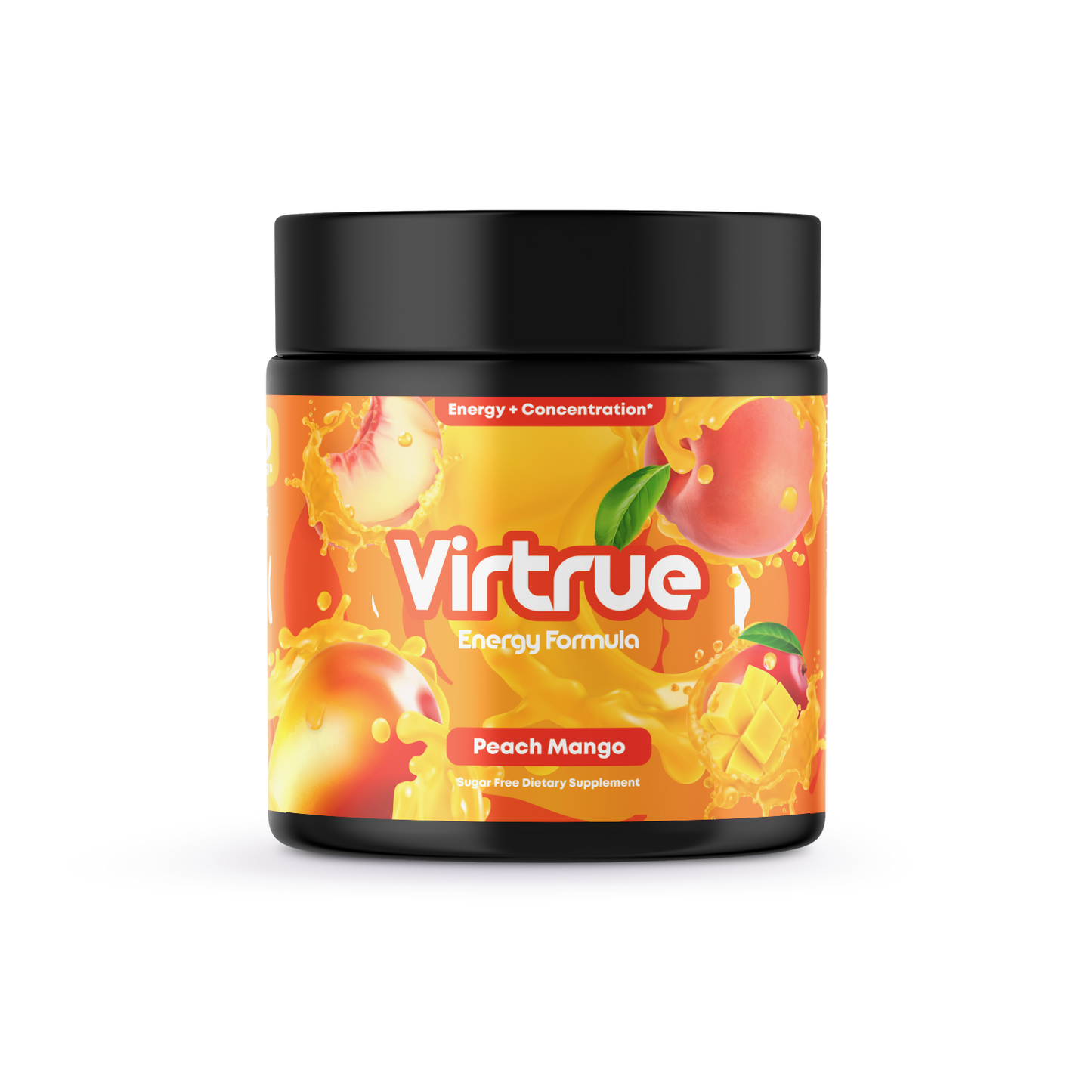 Peach Mango Pre-Workout Energy Powder + Focus Boost & Hydration | Sugar Free