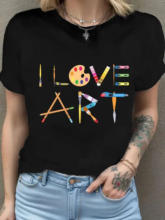 Women’s “I Love Art” Graphic T-Shirt