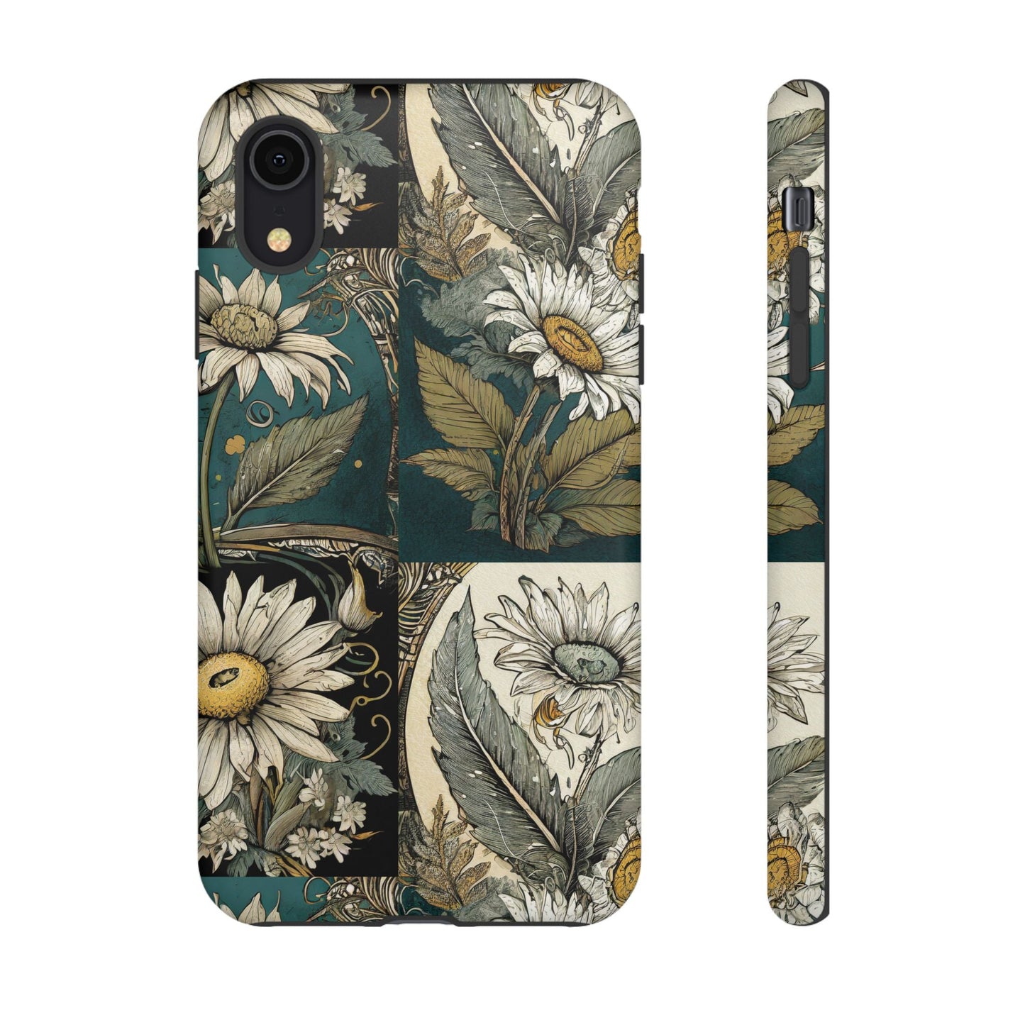 Abstract Teal Daisy Tough Phone Case