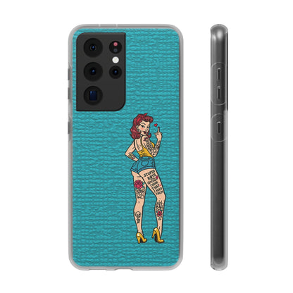 Sassy Pin-Up Stupid Boys Teal Flexi Phone Case