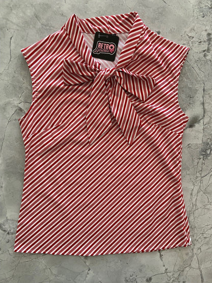 Candy Cane Stripe Bow Top