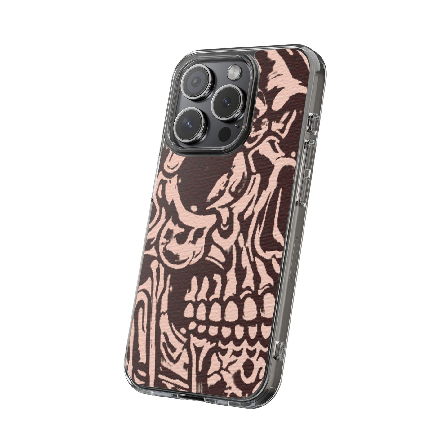 Gothic Abstract Skull Clear Phone Case