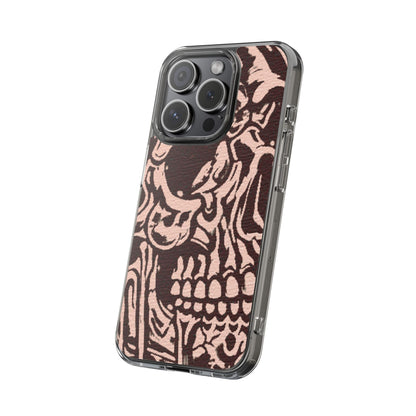 Gothic Abstract Skull Clear Phone Case