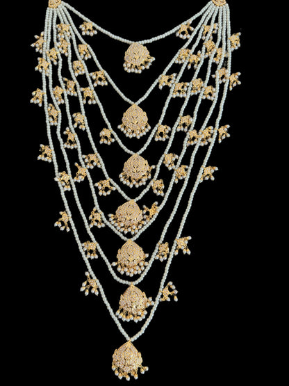 SAT115 Anya jadau 7 layered / satlada in Pearls ( READY TO SHIP )
