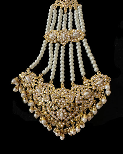 DJHR153 Wafa jadau jhoomar in pearls ( READY TO SHIP )