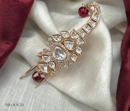 Polki sarpech / turban accessory / brooch ( READY TO SHIP )