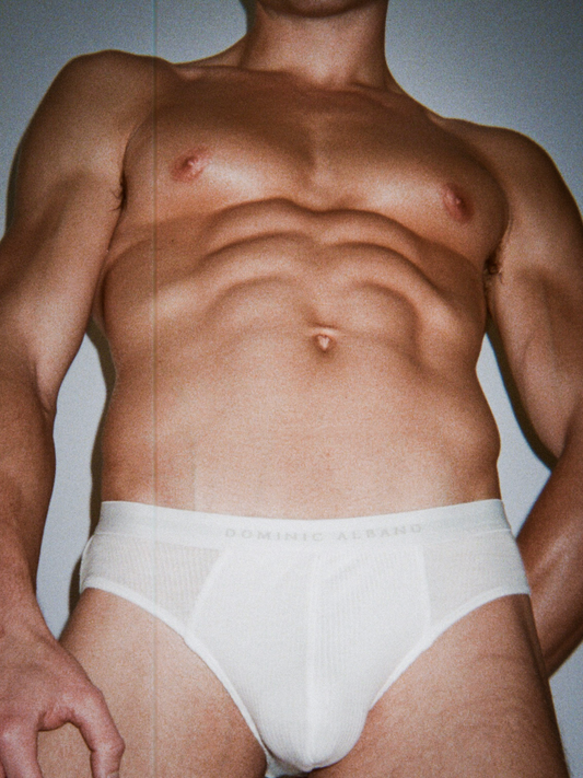 Ribbed Tencel Brief - White