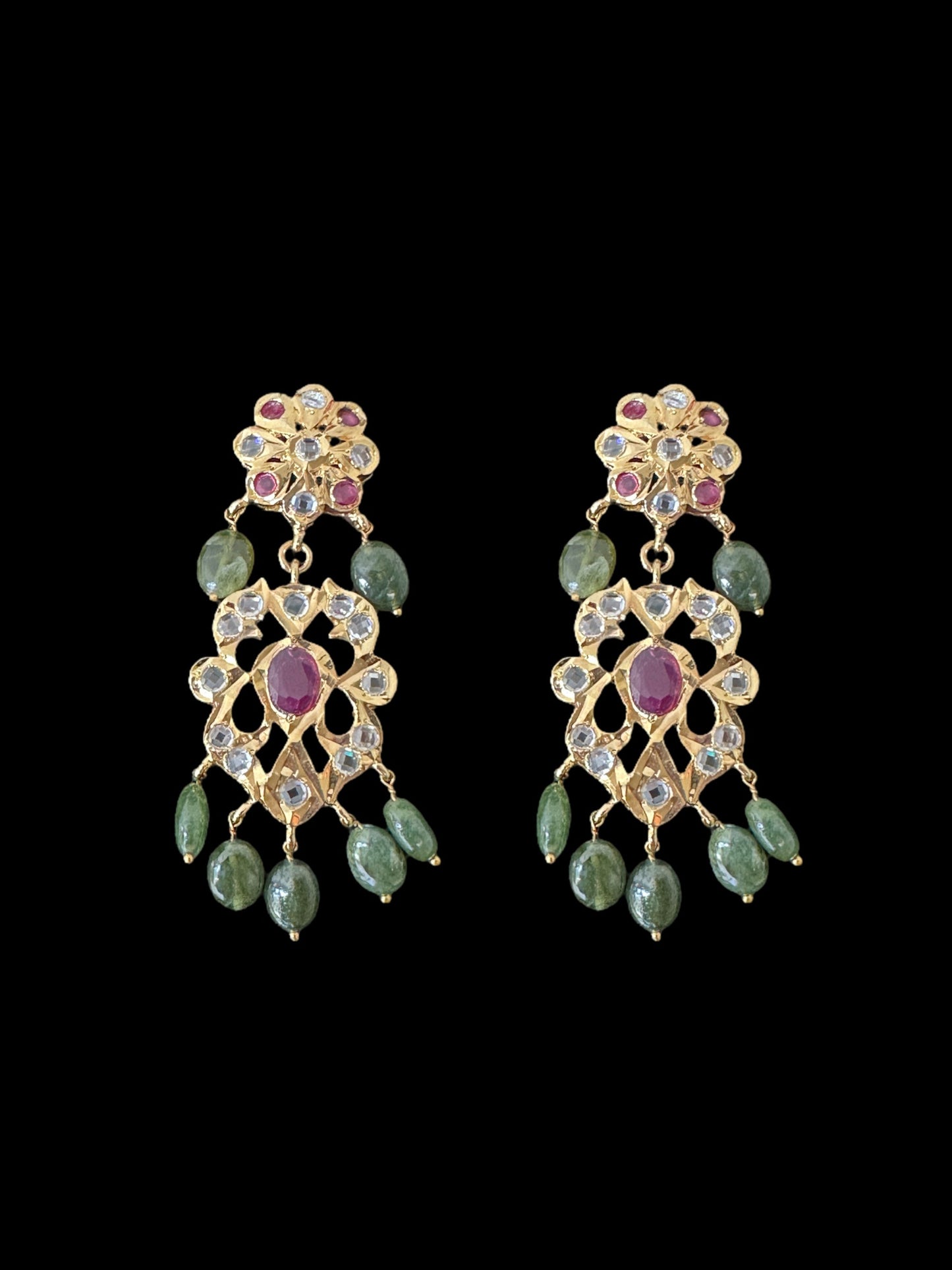 DER596 Raina earrings in real beads ( READY TO SHIP )