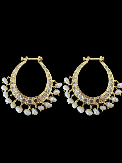 PS553 Hyderabadi / Nizami tirmani in fresh water pearls with chandbali( SHIPS IN 1 WEEK )