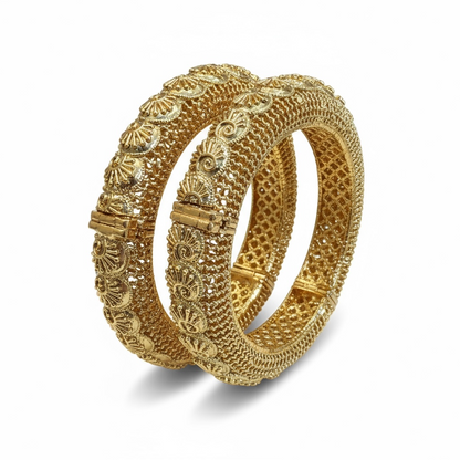 DJAN1 Antique gold plated bangles - openable ( 2.4//2.6) ( READY TO SHIP )