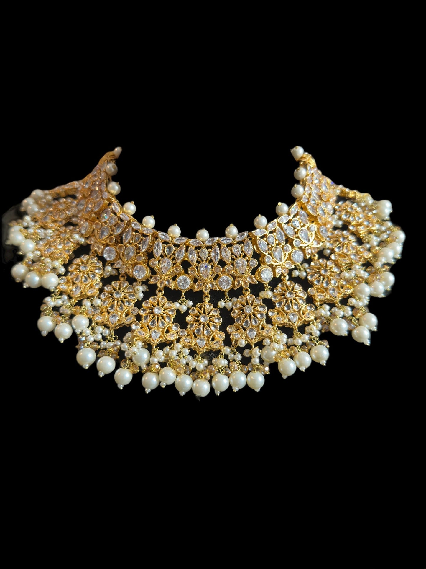 BR477 JIMENA bridal set in zircon and pearls ( SHIPS IN 4 WEEKS )
