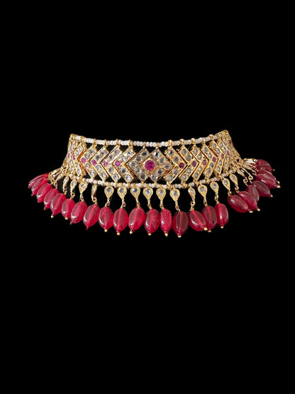 C308  Mahira v style choker with earrings( READY TO SHIP )